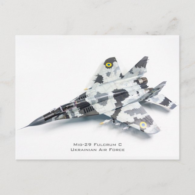 Mig-29 Fulcrum C Ukrainian Air Force Postcard (Front)