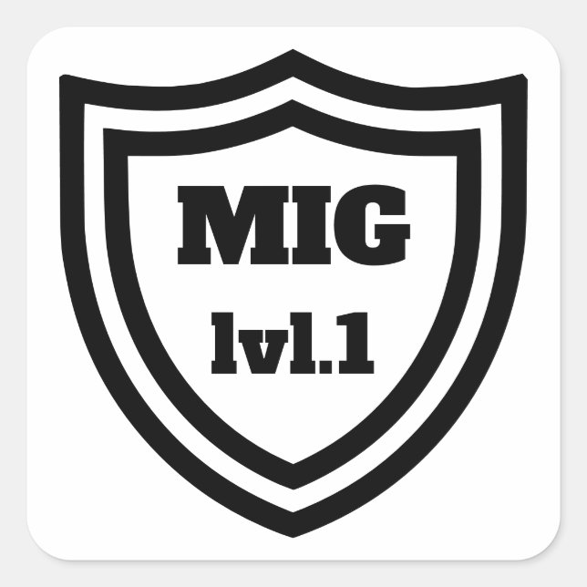 MIG lvl.1 Welding Shield Welder Achievement Square Sticker (Front)