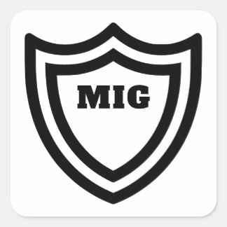 MIG Welding Shield Badge Square Sticker