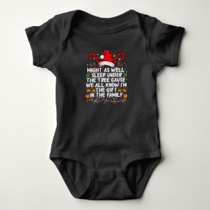 Might As Well Sleep Under The Tree Christmas Gift Baby Bodysuit