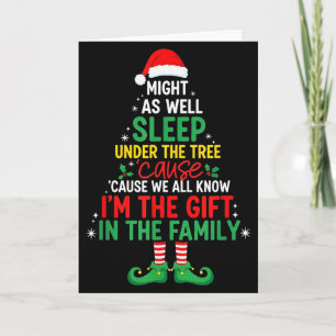 Might As Well Sleep Under The Tree Funny Christmas Card