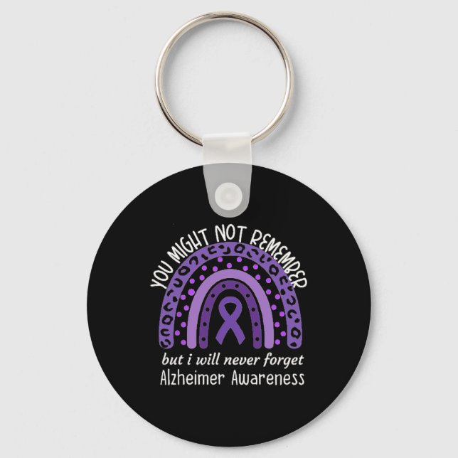 Might Not Remember Alzheimerheimer's Awareness Mon Key Ring (Front)