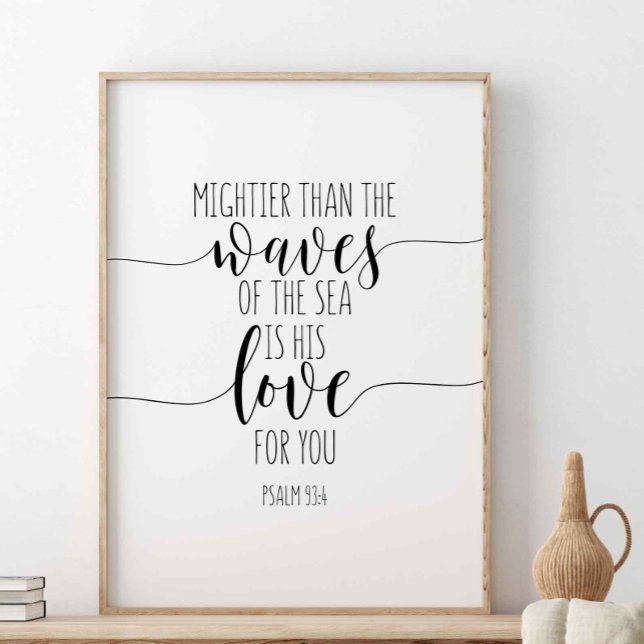 Mightier than the waves of the sea, Psalm 93:4 Poster (Creator Uploaded)
