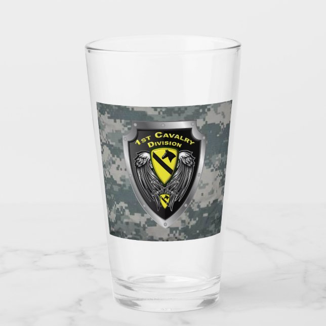 Mighty 1st Cavalry Division Glass (Front)