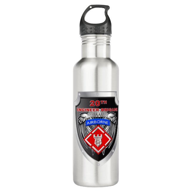 Mighty 20th Engineer Brigade-Airborne 710 Ml Water Bottle (Front)