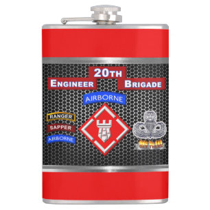 Mighty 20th Engineer Brigade-Airborne Hip Flask