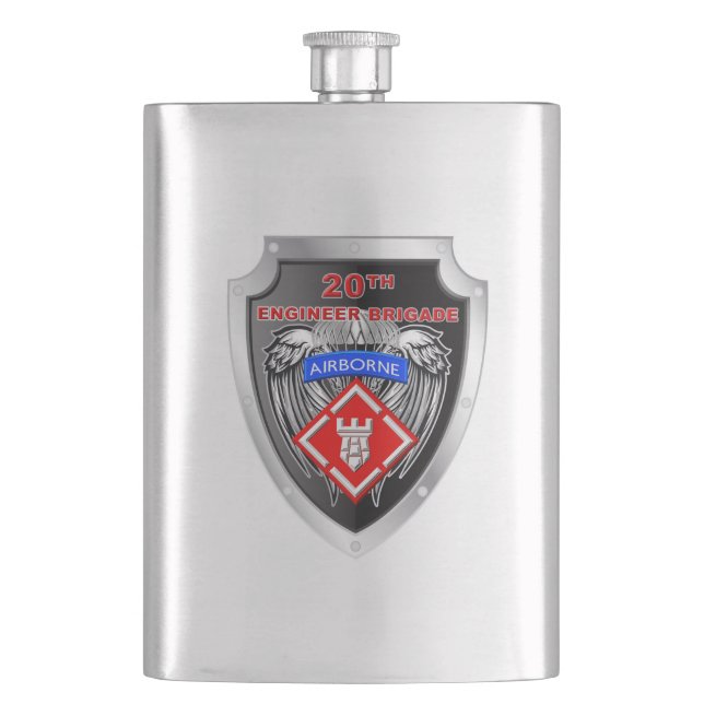 Mighty 20th Engineer Brigade-Airborne Hip Flask (Front)