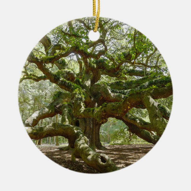 Mighty Angel Oak Ceramic Tree Decoration (Front)