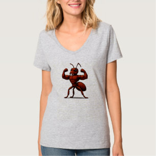 Mighty Ant – Cartoon Strong Ant Illustration T-Shirt