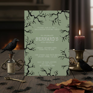 Mighty as the Oak Spooky Adult Birthday Invitation