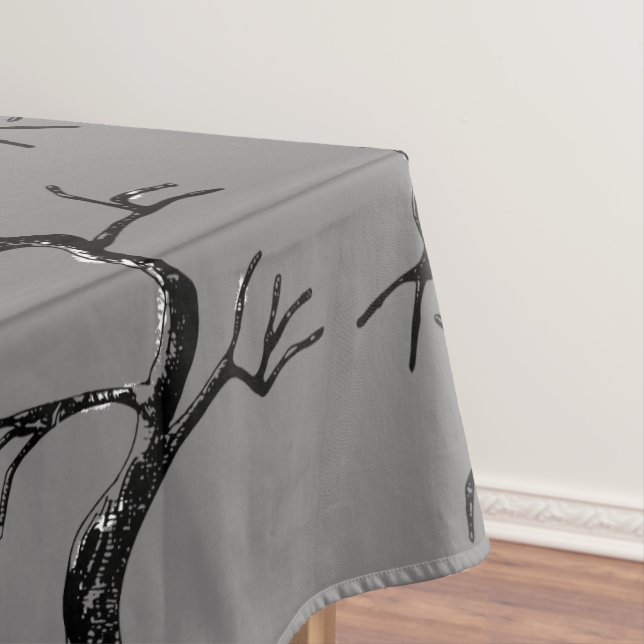 Mighty as the Oak Spooky Adult Birthday Party Tablecloth (In Situ)