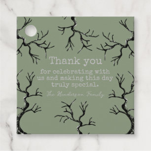 Mighty as the Oak Spooky Adult Birthday Thank You Favour Tags