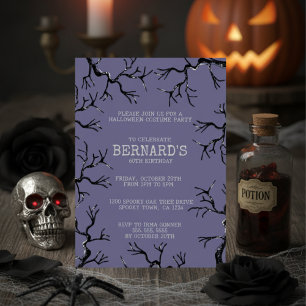Mighty as the Oak Spooky Adult Halloween Birthday Invitation
