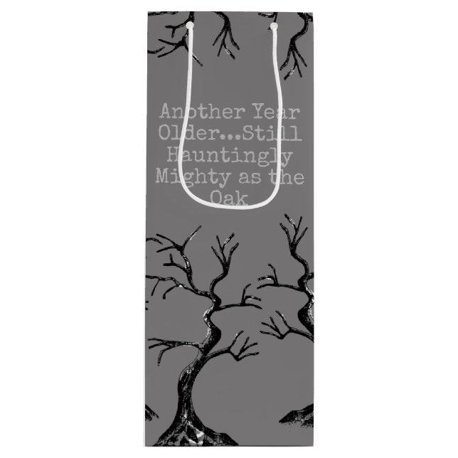 Mighty as the Oak Spooky Wine Gift Bag (Front)