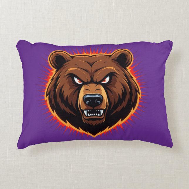 Mighty Bear – Raw Strength of Nature Decorative Cushion (Front)