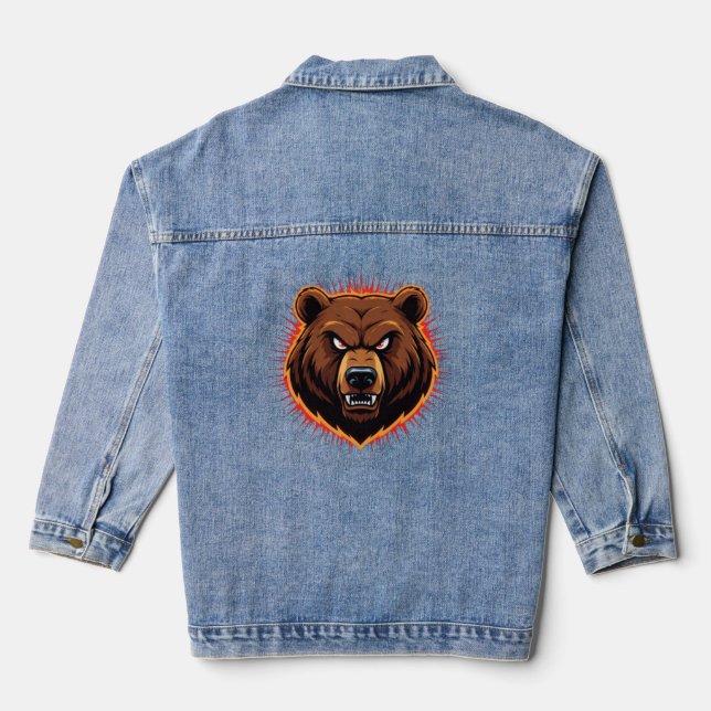 Mighty Bear – Raw Strength of Nature Denim Jacket (Back)