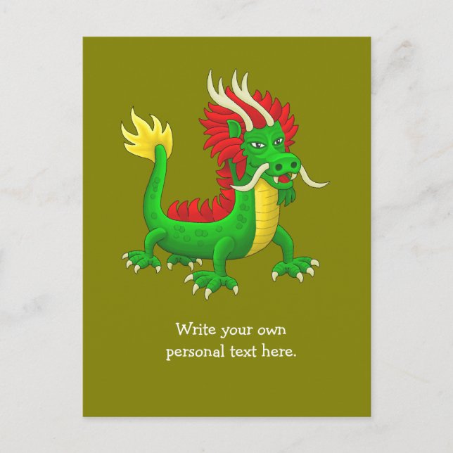 Mighty Chinese Dragon Postcard (Front)