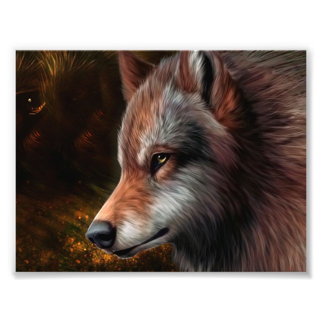 Mighty cosmical wolf painting photo print (Front)