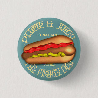 Mighty Dog Hotdog Personalised 3 Cm Round Badge
