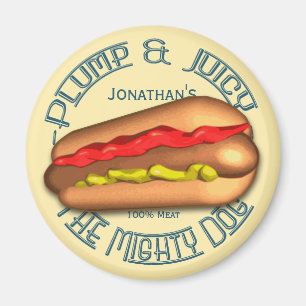 Mighty Dog Hotdog Personalised Magnet