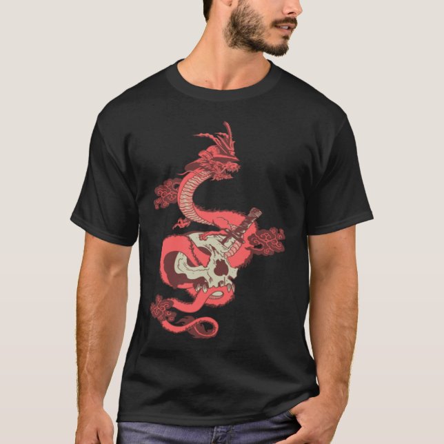 mighty dragon Chinese lizard aesthetic clothes T-Shirt (Front)
