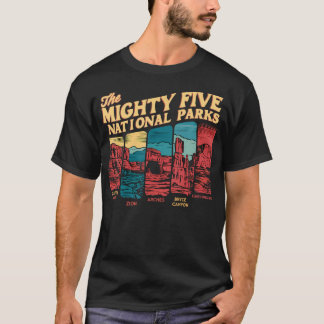 Mighty Five Big 5 National Parks Hiking Camping Vi T-Shirt