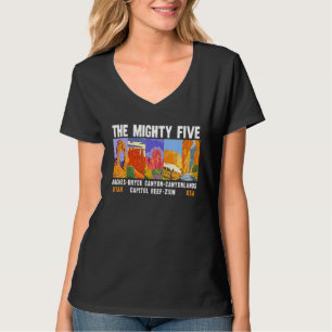Mighty Five Utah National Parks Distressed Vintage T-Shirt