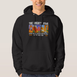 Mighty Five Utah National Parks List Vintage Hoodie