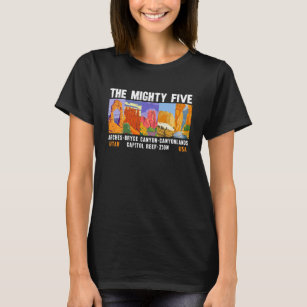 Mighty Five Utah National Parks List Vintage  T-Shirt
