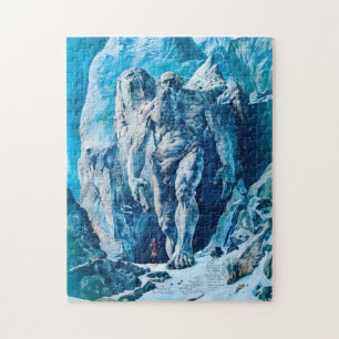 Mighty Ice Giant Jötun in Icy Landscape Jigsaw Puzzle