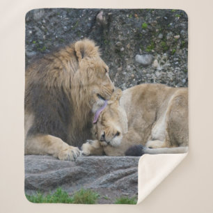 Mighty Lion Love Sherpa Blanket