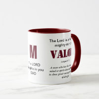 MIGHTY MAN OF VALOR Christian Red Monogram