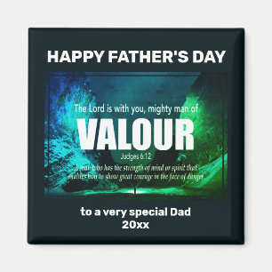 MIGHTY MAN OF VALOUR Happy Father's Day Magnet