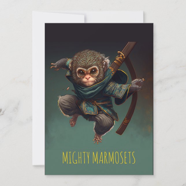 Mighty Marmosets Greeting Card (Front)