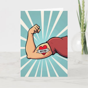 Mighty Mom Love Tattoo Arm Card