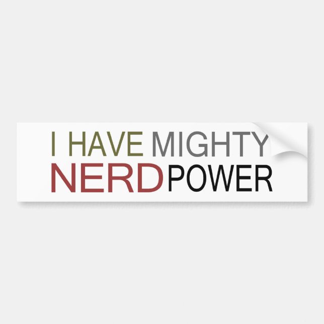 MIGHTY NERD POWER BUMPER STICKER (Front)