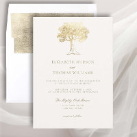 Mighty Oak Faux Gold Monograms Formal Wedding