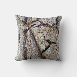 Mighty Oak Tree Bark Rustic Country Nature Photo Cushion
