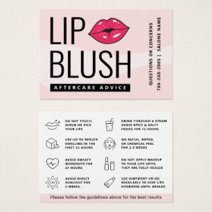 Mighty Pink Lip Blush Aftercare Advice Card