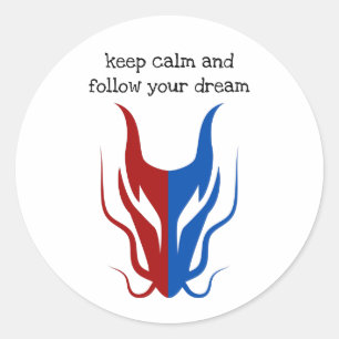 Mighty Red and Blue Dragon Classic Round Sticker