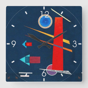 "Mighty Red" - Wassily Kandinsky Abstract Art Square Wall Clock