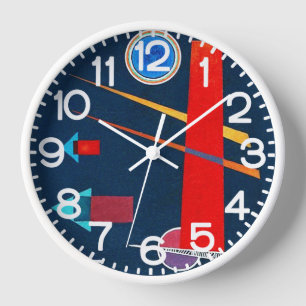 Mighty Red - Wassily Kandinsky Abstraction Clock