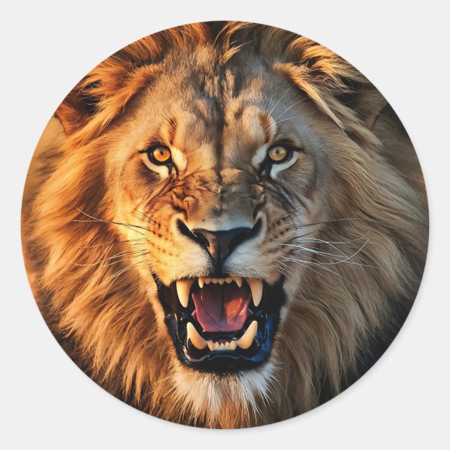 Mighty Roar Classic Round Sticker (Front)