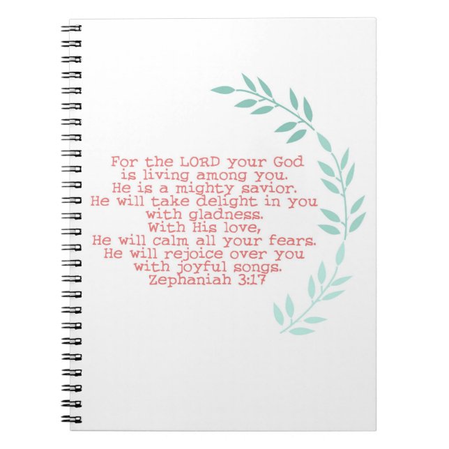"mighty saviour"  zephaniah 3:17 journal (Front)