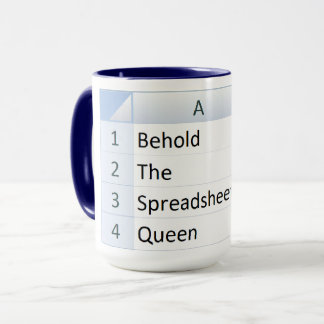 Mighty Spreadsheet Queen, Excel Blue Mug