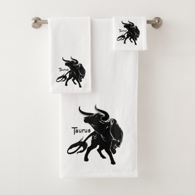 Mighty Taurus the Bull Zodiac Bath Towel Set (Insitu)