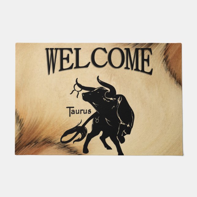 Mighty Taurus the Bull Zodiac Doormat (Front)