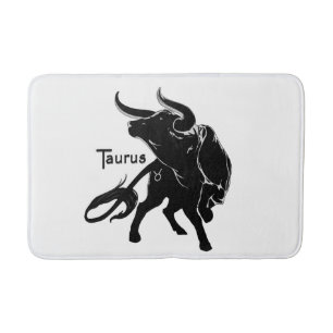 Mighty Taurus the Bull Zodiac Initial Bath Mat