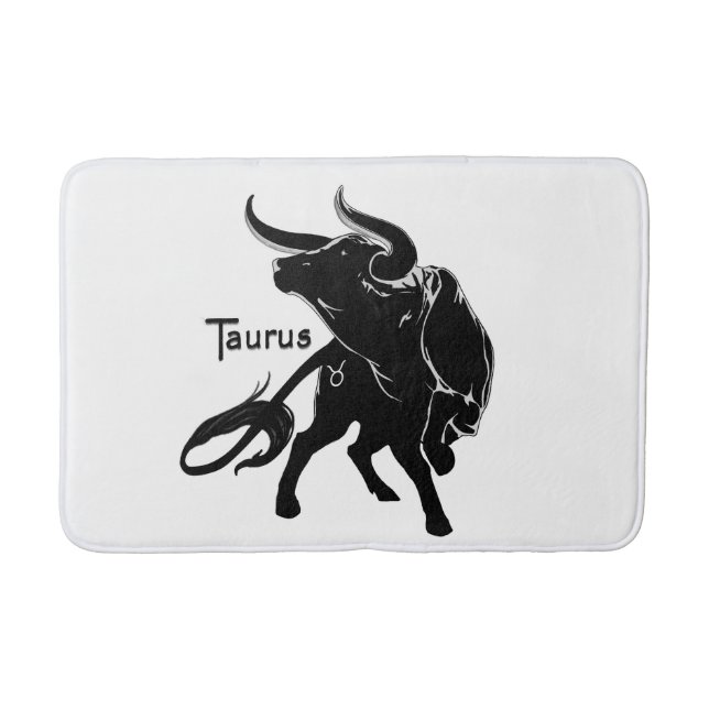 Mighty Taurus the Bull Zodiac Initial Bath Mat (Front)