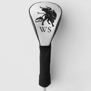 Mighty Taurus the Bull Zodiac Initial Golf Head Cover